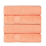 Zero Twist Cotton Solid and Jacquard Bath Towel Set of 4