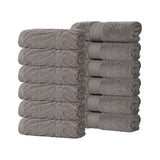 Chevron Zero Twist Solid and Jacquard Soft Cotton Washcloth Set of 12