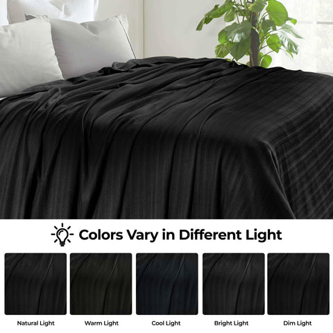 100% Cotton Woven Blanket – Clara Jacquard - All-Season Comfort