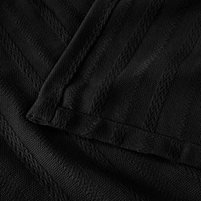 Clara Cotton Textured Jacquard Striped Lightweight Woven Blanket
