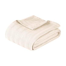 Clara Cotton Textured Jacquard Striped Lightweight Woven Blanket
