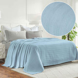Clara Cotton Textured Jacquard Striped Lightweight Woven Blanket