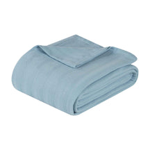 Clara Cotton Textured Jacquard Striped Lightweight Woven Blanket