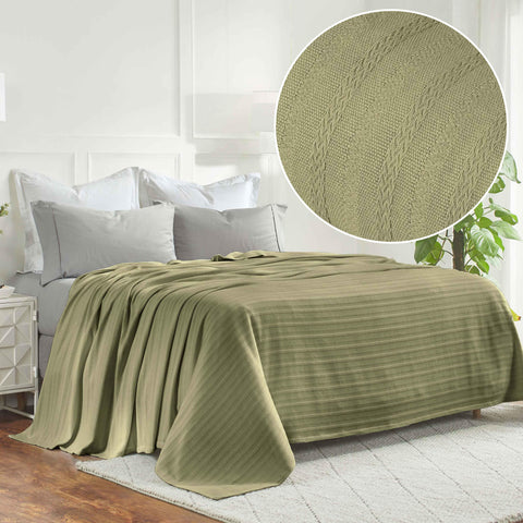 100% Cotton Woven Blanket – Clara Jacquard - All-Season Comfort