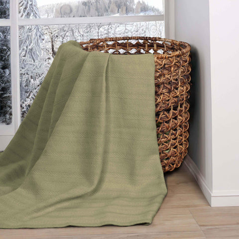 100% Cotton Woven Blanket – Clara Jacquard - All-Season Comfort