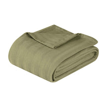 Clara Cotton Textured Jacquard Striped Lightweight Woven Blanket