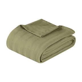 Clara Cotton Textured Jacquard Striped Lightweight Woven Blanket