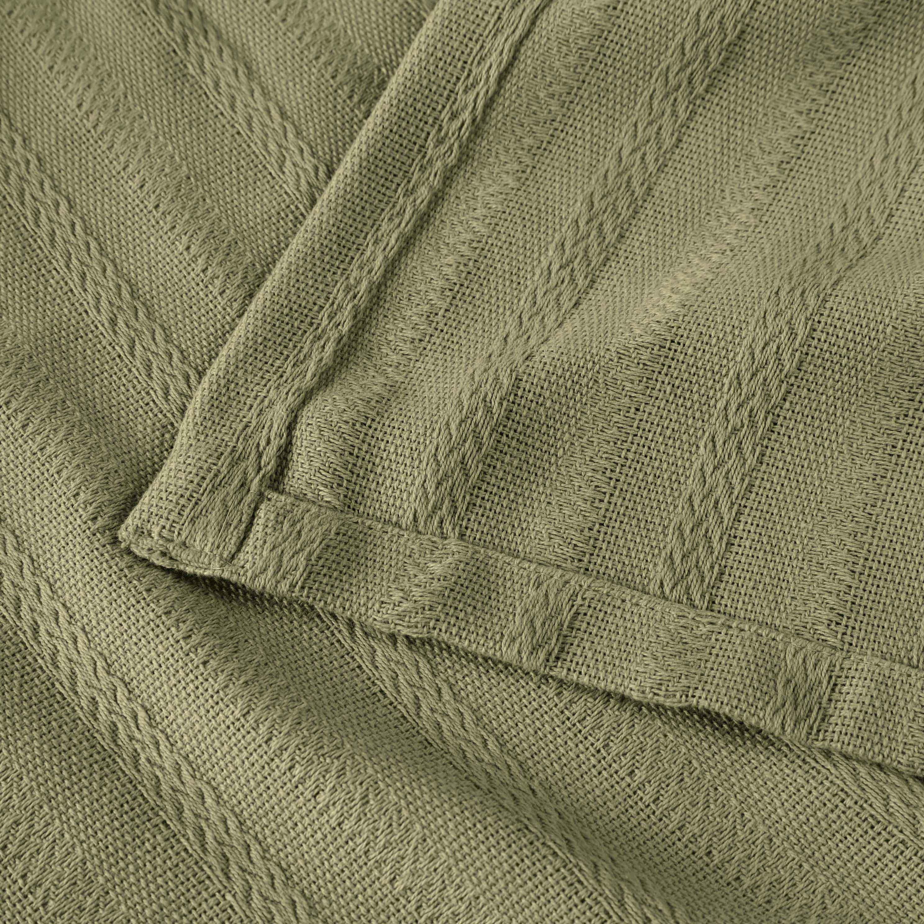 Clara Cotton Textured Jacquard Striped Lightweight Woven Blanket