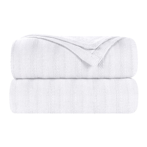 100% Cotton Woven Blanket – Clara Jacquard - All-Season Comfort