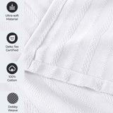 Clara Cotton Textured Jacquard Striped Lightweight Woven Blanket