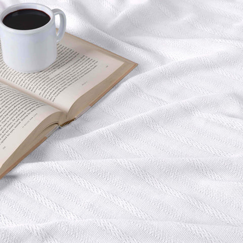 100% Cotton Woven Blanket – Clara Jacquard - All-Season Comfort