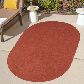 Classic Braided Weave Oval Area Rug Indoor Outdoor Rugs