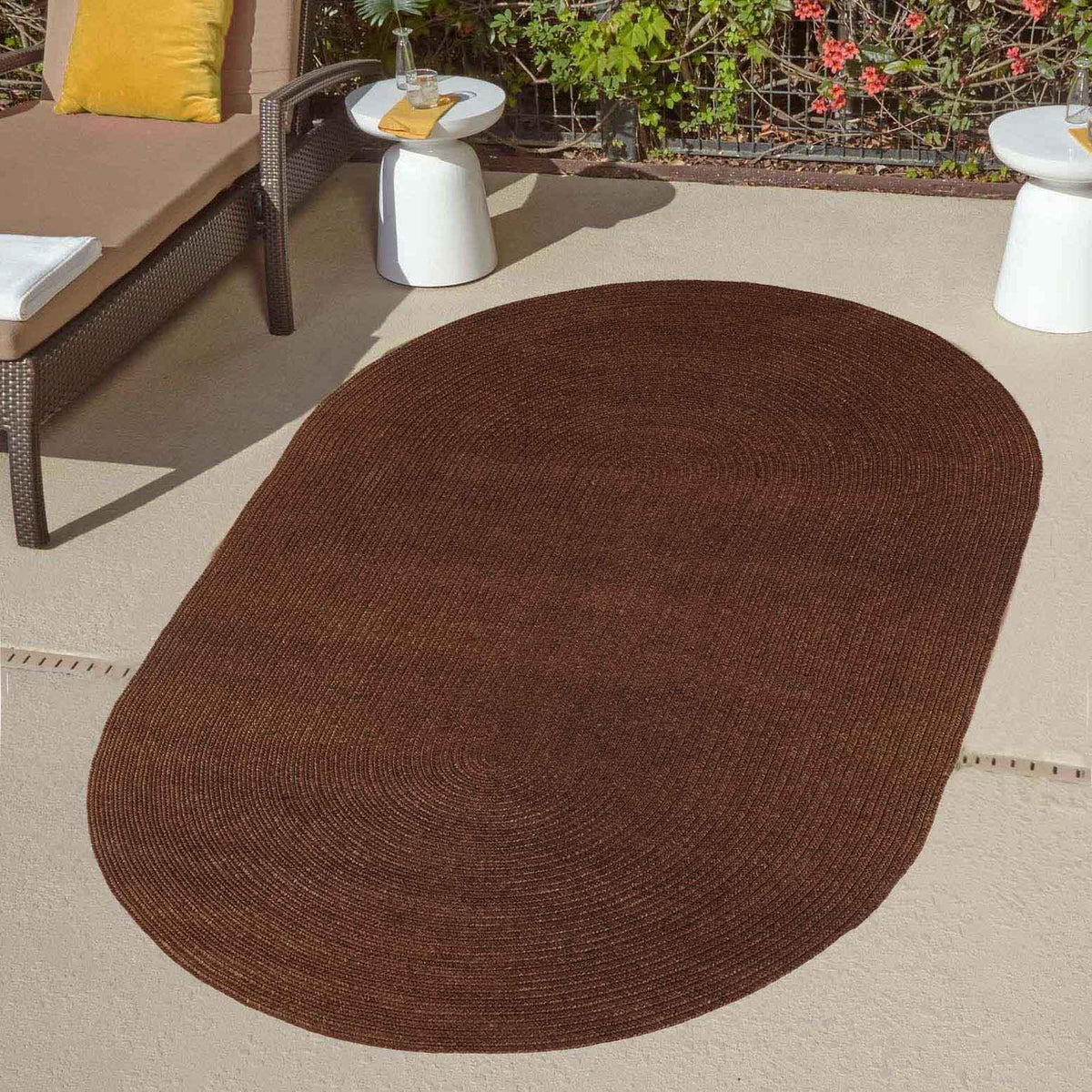Classic Braided Weave Oval Area Rug Indoor Outdoor Rugs