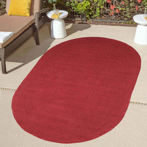 Classic Braided Weave Oval Area Rug Indoor Outdoor Rugs