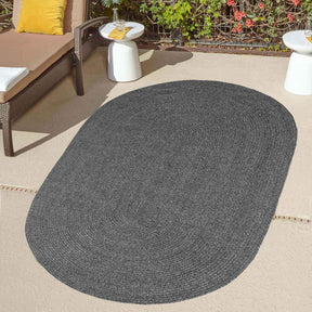 Classic Braided Weave Oval Area Rug Indoor Outdoor Rugs