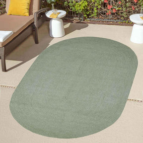 Classic Braided Weave Oval Area Rug Indoor Outdoor Rugs
