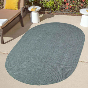 Classic Braided Weave Oval Area Rug Indoor Outdoor Rugs