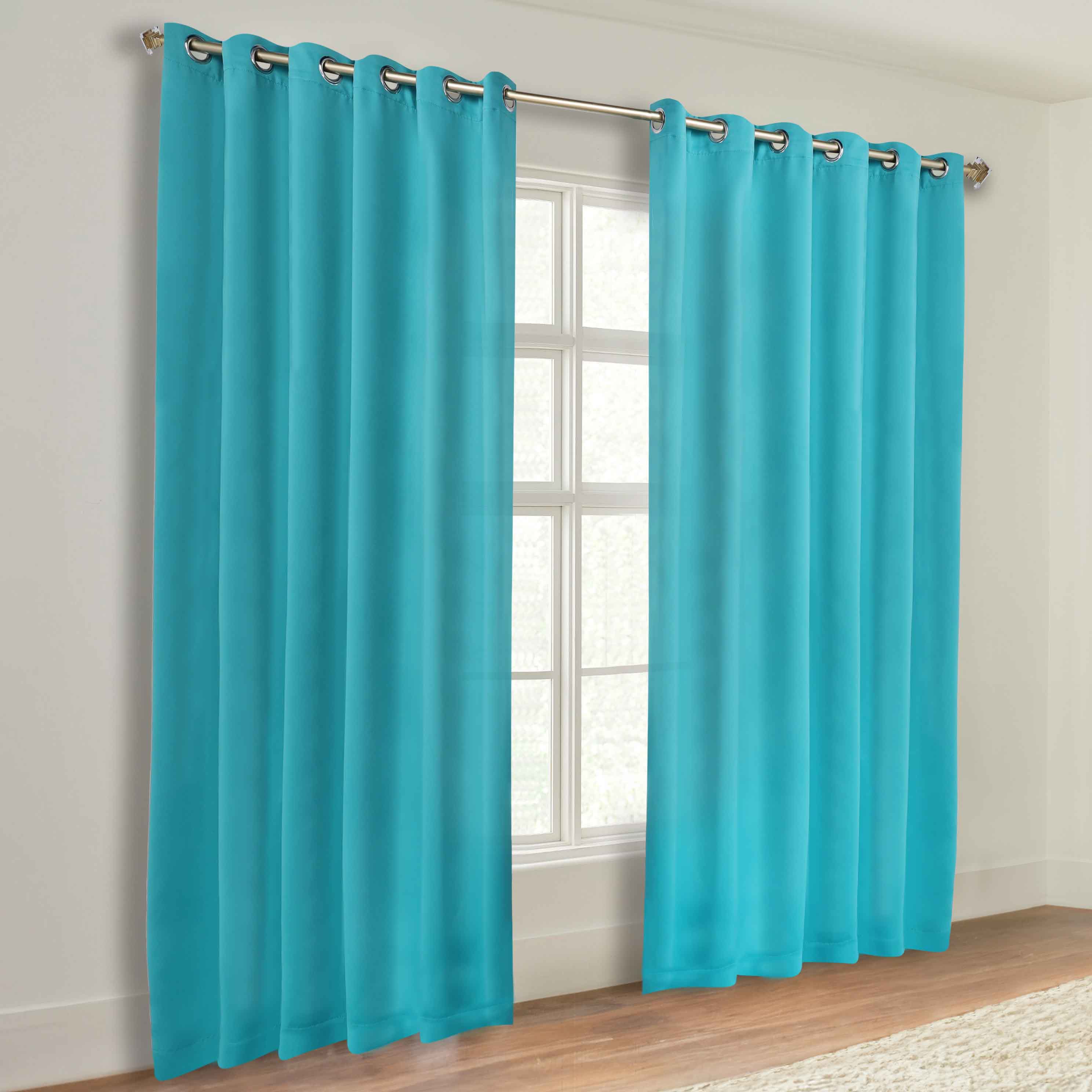 Classic Modern Solid Room Darkening Blackout Curtain Panels, Set of 2