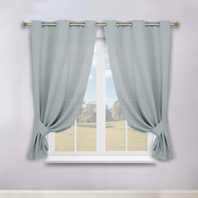 Classic Modern Solid Room Darkening Blackout Curtain Panels, Set of 2