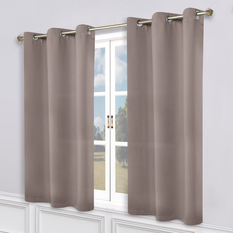 Classic Modern Solid Room Darkening Blackout Curtain Panels, Set of 2