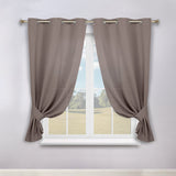 Classic Modern Solid Room Darkening Blackout Curtain Panels, Set of 2