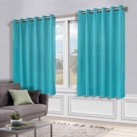Classic Modern Solid Room Darkening Blackout Curtain Panels, Set of 2