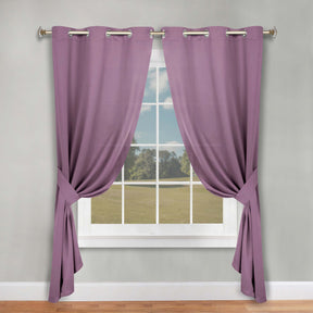 Classic Modern Solid Room Darkening Blackout Curtain Panels, Set of 2