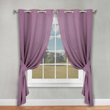 Classic Modern Solid Room Darkening Blackout Curtain Panels, Set of 2