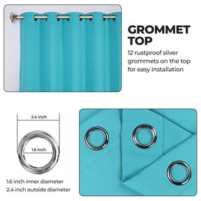 Classic Modern Solid Room Darkening Blackout Curtain Panels, Set of 2