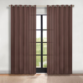Classic Modern Solid Room Darkening Blackout Curtain Panels, Set of 2