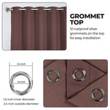 Classic Modern Solid Room Darkening Blackout Curtain Panels, Set of 2