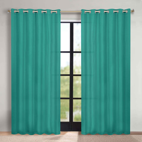 Classic Modern Solid Room Darkening Blackout Curtain Panels, Set of 2