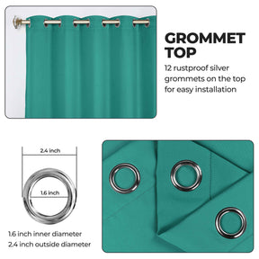 Classic Modern Solid Room Darkening Blackout Curtain Panels, Set of 2