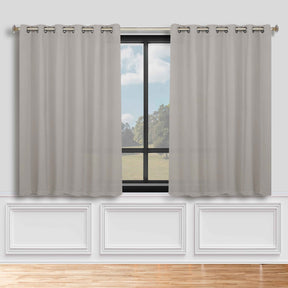 Classic Modern Solid Room Darkening Blackout Curtain Panels, Set of 2
