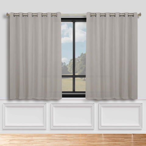Classic Modern Solid Room Darkening Blackout Curtain Panels, Set of 2