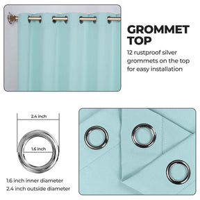Classic Modern Solid Room Darkening Blackout Curtain Panels, Set of 2