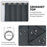 Classic Modern Solid Room Darkening Blackout Curtain Panels, Set of 2