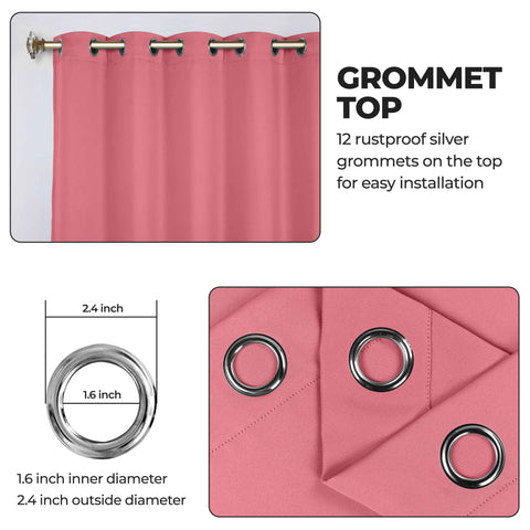 Blackout Window Curtains Classic Modern Room Darkening Set of 2