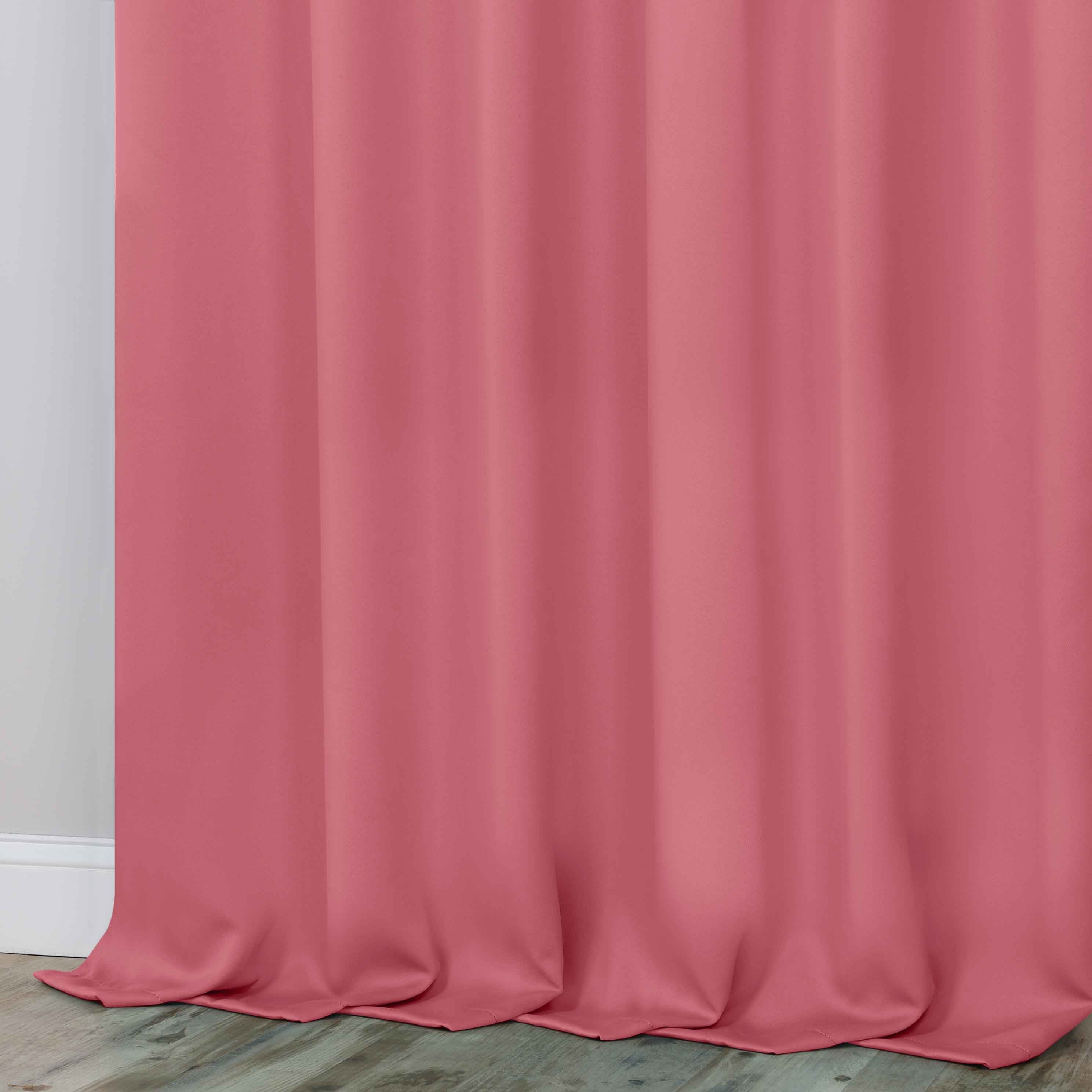 Classic Modern Solid Room Darkening Blackout Curtain Panels, Set of 2