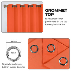 Classic Modern Solid Room Darkening Blackout Curtain Panels, Set of 2
