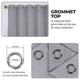 Classic Modern Solid Room Darkening Blackout Curtain Panels, Set of 2