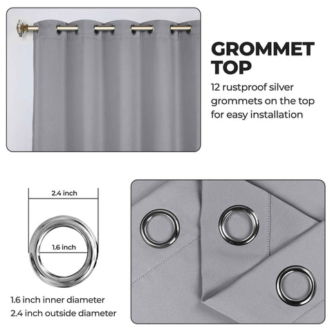 Blackout Window Curtains Classic Modern Room Darkening Set of 2