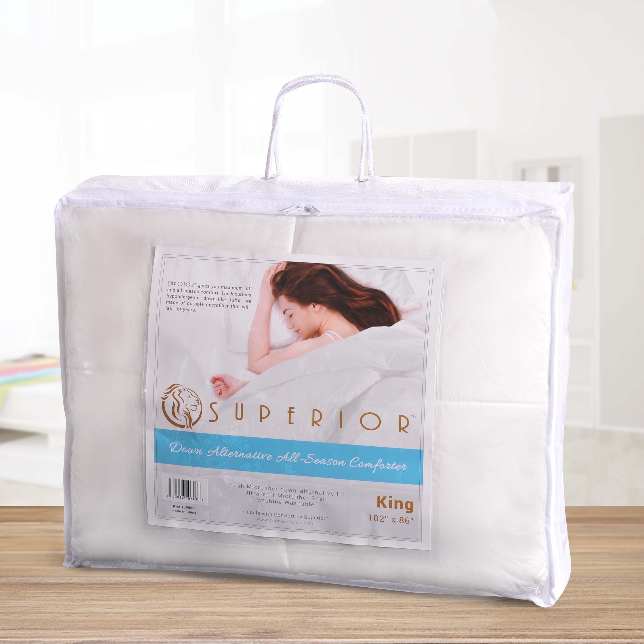 Classic Reversible Medium Weight Down Alternative Microfiber Comforter