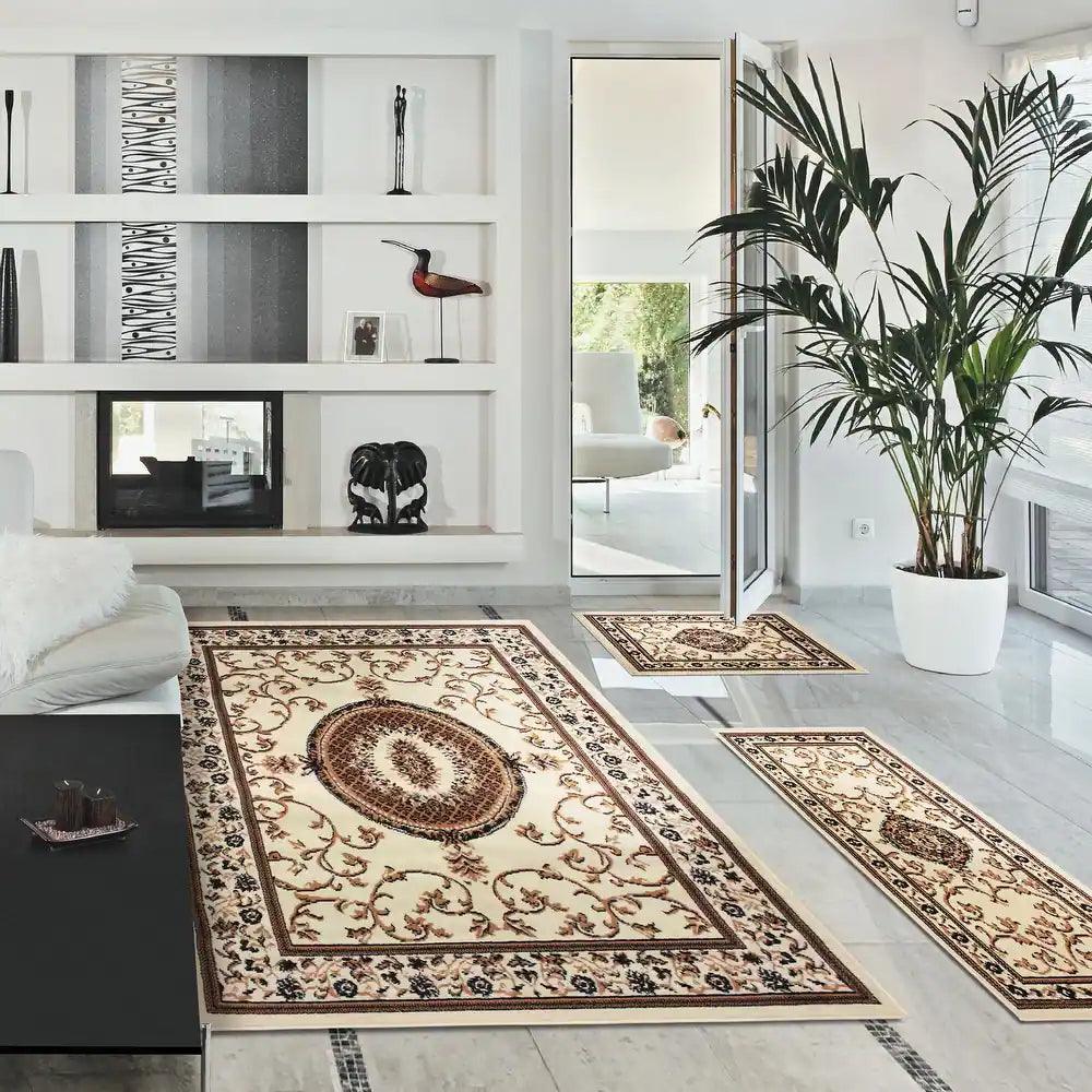 Clementina Traditional Medallion 3-Piece Area Rug Set