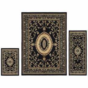 Clementina Traditional Medallion 3-Piece Area Rug Set