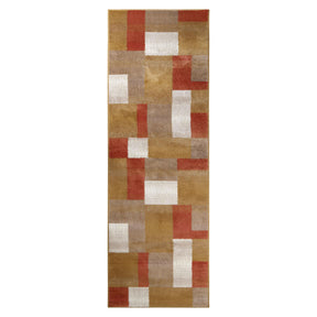 Clifton Geometric Color Block Plush Indoor Area Rug or Runner Rug