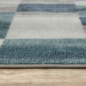 Clifton Geometric Color Block Plush Indoor Area Rug or Runner Rug