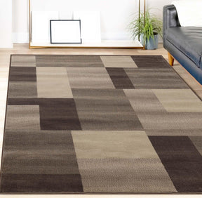 Clifton Geometric Color Block Plush Indoor Area Rug or Runner Rug