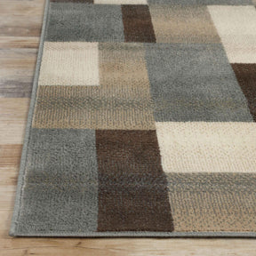 Clifton Geometric Color Block Plush Indoor Area Rug or Runner Rug