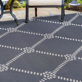 Coastal Geometric Lattice Indoor Outdoor Luxurious Area Rug